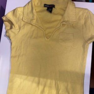 retro girls yellow crop top